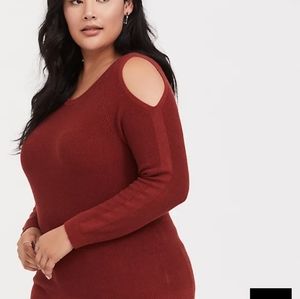 Torrid cold shoulder back keyhole pullover